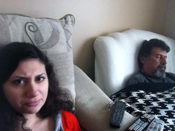 christinakara's tweet image. I try to hang out with my dad and then this happens #canileave