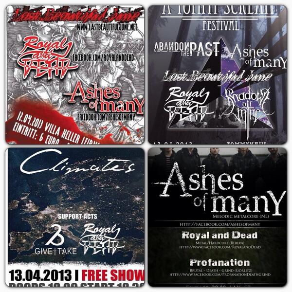 RoyalandDead's tweet photo. Upcoming Shows!! http://t.co/2baDVGuOmX