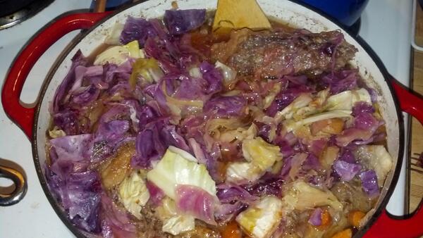 "<a href="/nSearchOfMySELF/">nSearchOfMySELF</a>: Simmering our homemade #CornedBeef&amp;Cabbage!! <a href="/PunkRockFarmer/">Ryan Woods</a> brined the beef brisket for a week."