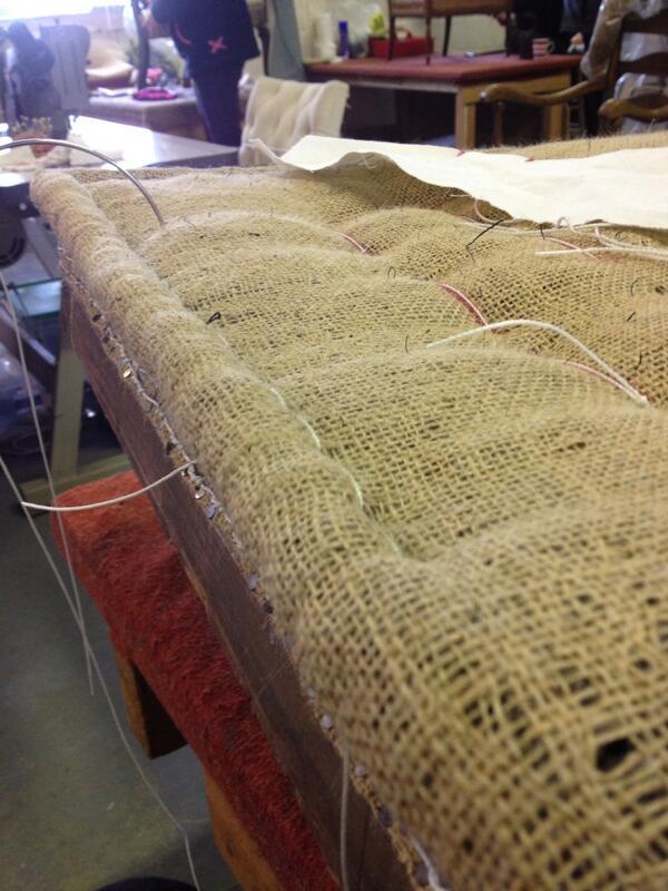 LJ_Upholstery's tweet image. Busy day in the workshop working a a Victorian nursing chair #Upholsterers #stitchededges