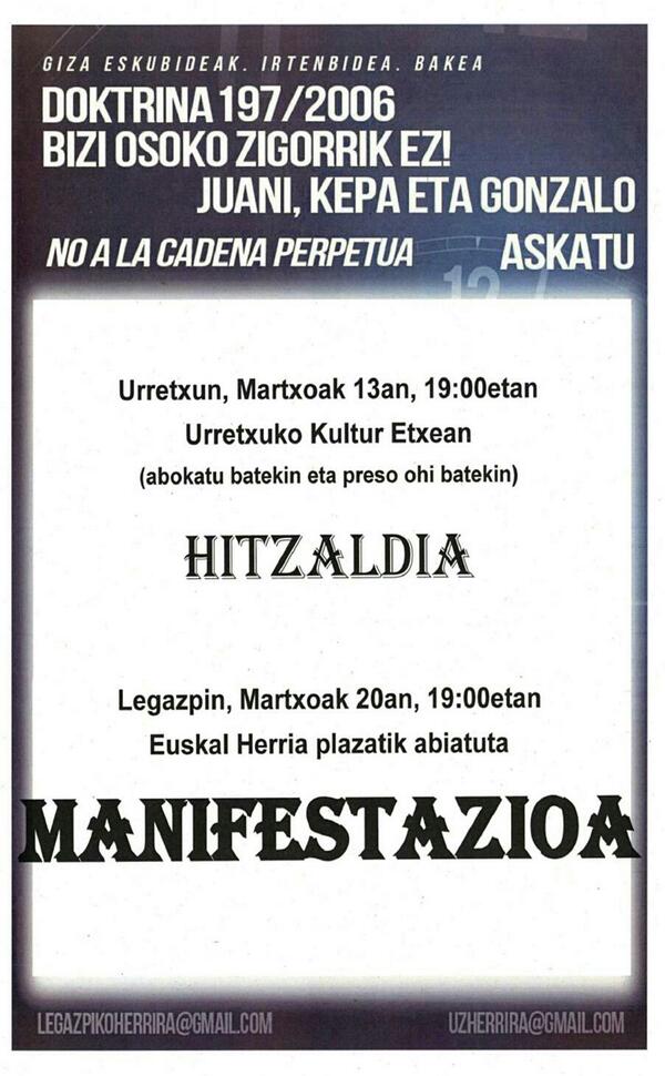 SortuLegazpi's tweet image. Bizi osoko zigorrik ez!!!!