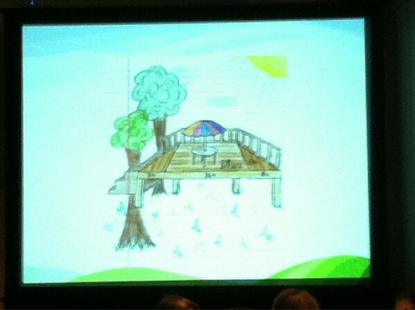 paulawhite's tweet image. #ASCD13 a builder built a square addition to a deck with an area of 128. Draw what that will look like. 1 answer.
