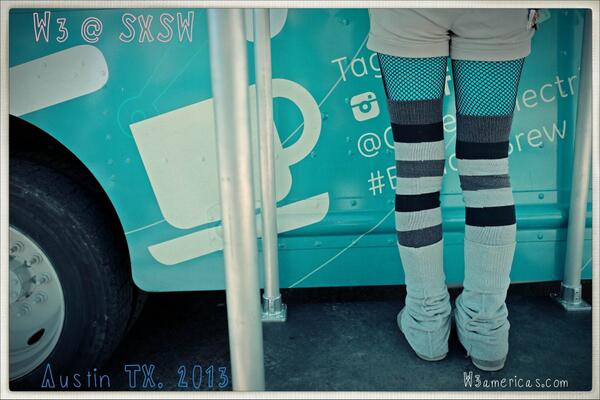 j_now's tweet photo. @W3americas @SXSW. Postcard #1. Teal art. Waiting for coffee served by a robot. http://t.co/WRtiFQcTLX