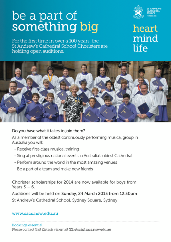 SACS_Official's tweet photo. For the first time in over 100 years, we're holding open auditions for Cathedral #Choristers! http://t.co/9JAKaerFq3 http://t.co/Am8XCze7yN