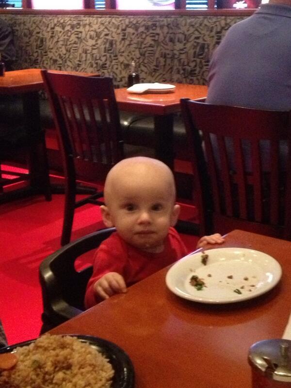 StephenRobbz's tweet photo. Liam eating at Pei Wei. He's got the ladies flirting with him already! #ladiesman http://t.co/U8I9BjiRfz