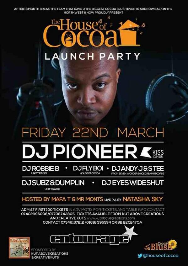 FabioLuisDJ's tweet photo. HOC this Friday @ Entourage, Manchester with 2 special London DJ's @DJPIONEER and @FlyboiFuture hosted by @mafa_t http://t.co/8FUBPJAhvc