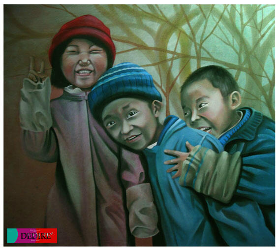 AliceSimionato's tweet photo. "FOTO" La felicità deriva dall'amicizia; acrilici e olio su tela; cm 100x90 http://t.co/6t8QNMBHFH