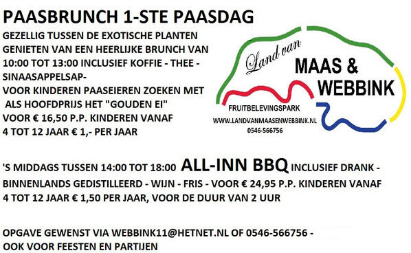 landvanmenw's tweet photo. Paasbrunch bij Land van Maas en Webbink....opgave via webbink11@hetnet.nl http://t.co/W1Az9qwNQr