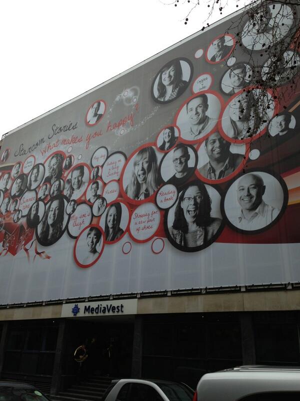 sibower's tweet photo. 3 piece jazz band and 10 ft pics of attractive men on the building. Definitely a human experience. Good luck #smg http://t.co/MZ8M7OV66C
