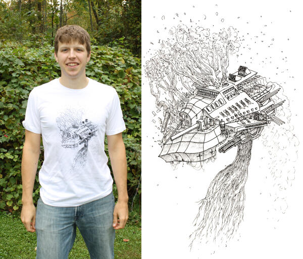 seanbodley's tweet image. A new T-shirt design up on the ol Etsy Killer Sprout! etsy.com/listing/126880… #naturevstechnology #drawing #scifi