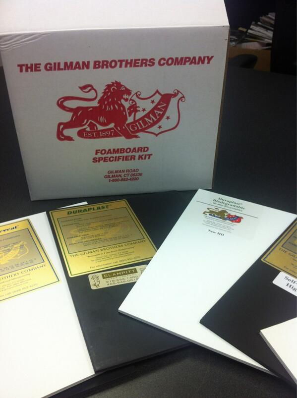 BarneyFiber's tweet photo. Contact us to learn more about the @thegilmanbrothersco. foamboard product line that we are stocking! #wideformat http://t.co/miWMBUtTdu