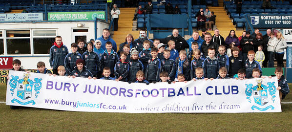 buryfcofficial's tweet photo. A Big Thank you to @buryjuniorsfc for their turnout at Saturdays Game! http://t.co/xhcP7tzO6W
