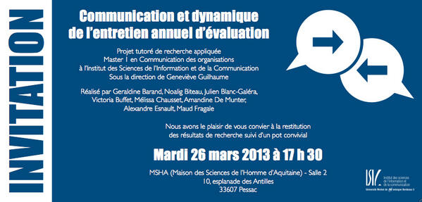 BlancGalera's tweet photo. #Conférence #MSHA #Bordeaux #ISIC #RH RESTITUTION #compub autour de l'ent d'éval @M1_ISIC_Comorga  @ubordeaux3 http://t.co/F4854w8Dz1