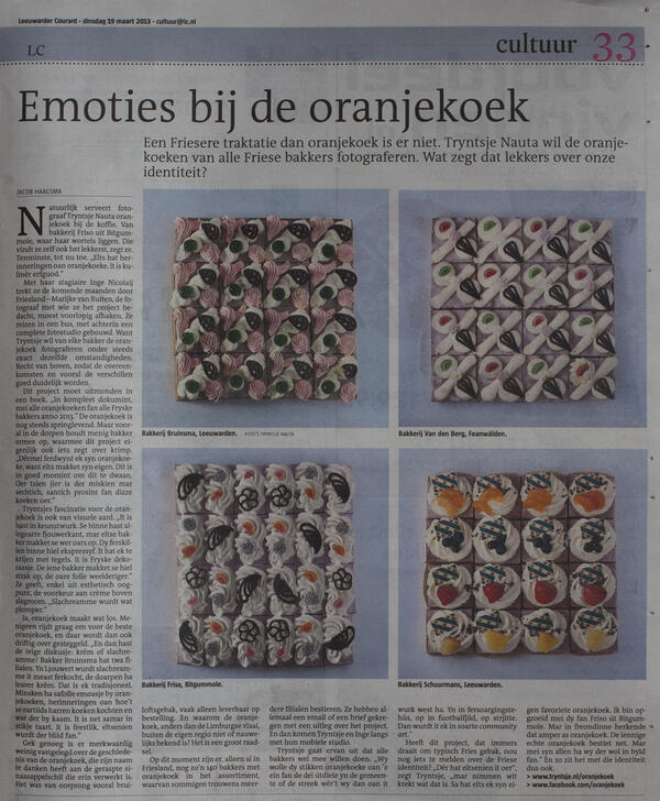 mmmm.. vandaag een voorproefje van ons oranjekoek-project in de Leeuwarder Courant!