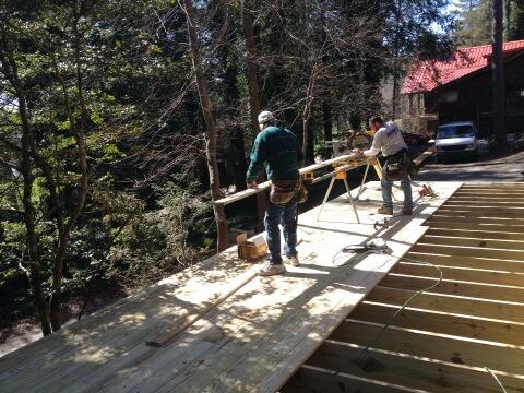 jimoby's tweet image. Party porch in progress.