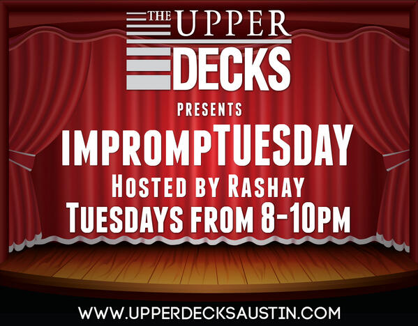UpperDecksATX's tweet photo. Come out tonight for IMPROMTU WITH RASHAY &amp; Imiko Images Model Meet and Search. New models will be picked from crowd http://t.co/8SYgS1836z