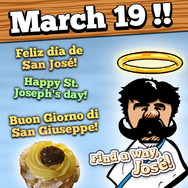 findawayjose's tweet photo. Happy st. José's day to all you puzzlers of 
'Find a Way, José!'. Vamos a la Fiesta tonight! http://t.co/cELpEC87Y9 http://t.co/wtyad3qVgY