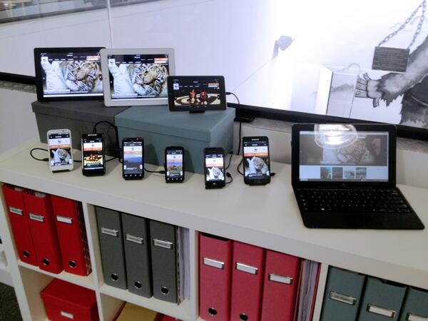 davecalleja's tweet image. The start of our #DeviceLab. Hopefully adding a BB Z10 and some WinMo in the very near future. #Responsive fun!