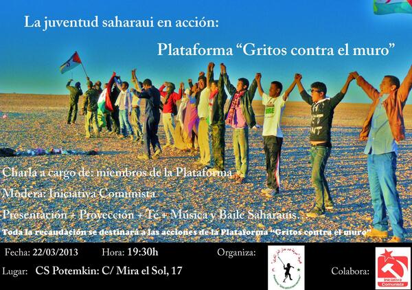 Este viernes 22 marzo, en calle Mira  el Sol 17 #Madrid #PGCMM presenta este proyecto. #JuventudSaharaui asiste!!!