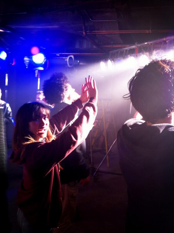 Using the lights on set to stay warm! #redbull