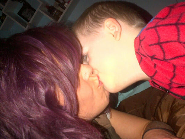 kdot87t's tweet photo. Me &amp; my gorgeous boy having kisses.. Xx http://t.co/9ugcLRgeAW