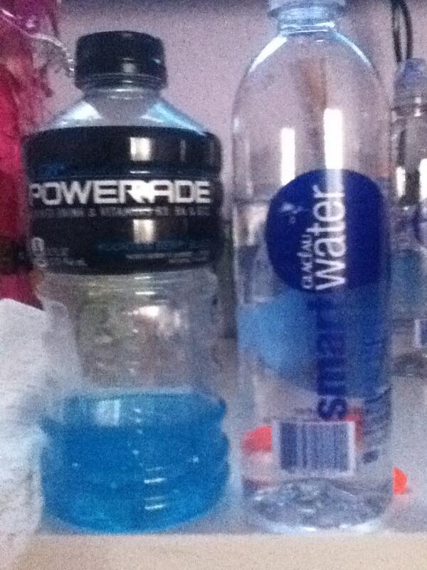 Two things I drink #gymdrinks #water #powerade #healthy