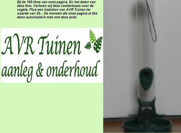 avrtuinen's tweet photo. like ons op #facebook en maak kans op deze prijs! #prijs #winnen http://t.co/jDRW4D7q3L http://t.co/S665A9NIyP