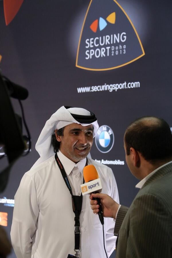 The_ICSS's tweet photo. Highlights of #SecuringSport2013 @AljazeeraSports interviewing @MHanzab http://t.co/cWiNfQX5fW