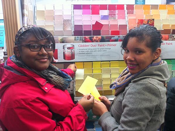 AllisonLizars's tweet photo. Scholars visit the Home Depot for the supplies needed to liven up AMS II classrooms and hallways #NVCHS # http://t.co/uyogo0cEds