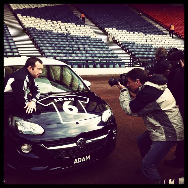ScottishFA's tweet photo. @charlie26adam meets Vauxhall #helloadam at Hampden Park today. http://t.co/VAvP6dFNwd
