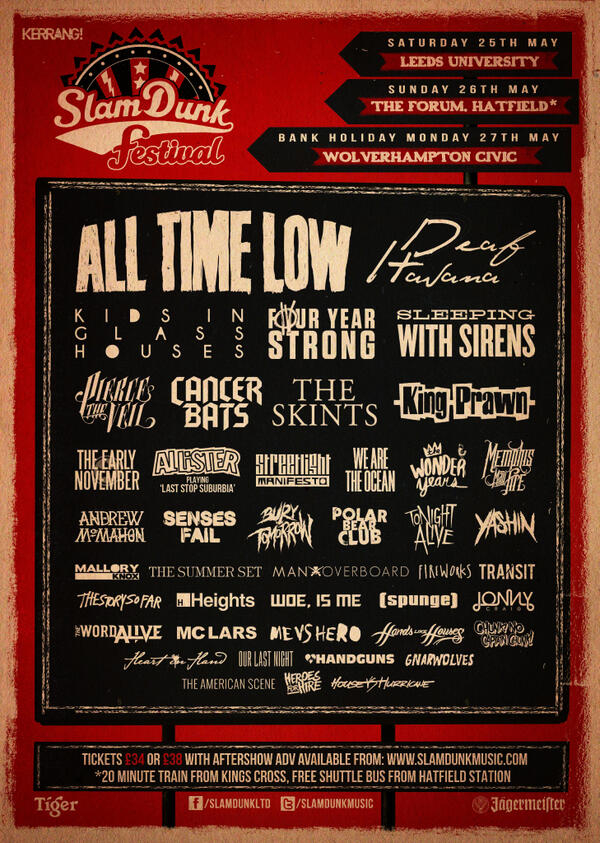 AllTimeLow's tweet photo. .@SlamDunkMusic just announced more bands for the festival! See full lineup & get tix: http://t.co/V8sUQCA2XT #SDF13 http://t.co/HzLKQrJVE6