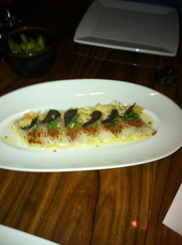 BartMahoney's tweet photo. @MGMGrand @ShibuyaLV #lasvegas trying the rest of chef heathers menu.  Thai snapper with black truffles! Wow! http://t.co/BnfSn0JqFN