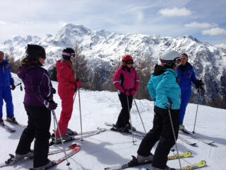 The girls have had great fun so far on the slopes in Italy. Very warm &amp; the skiing conditions excellent.