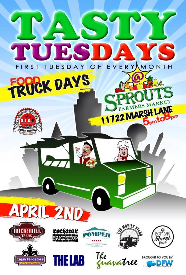 No body is going to rain on our parade at "Tasty Tuesdays" at Sprouts on Marsh Ln. From 5-8. See info below!