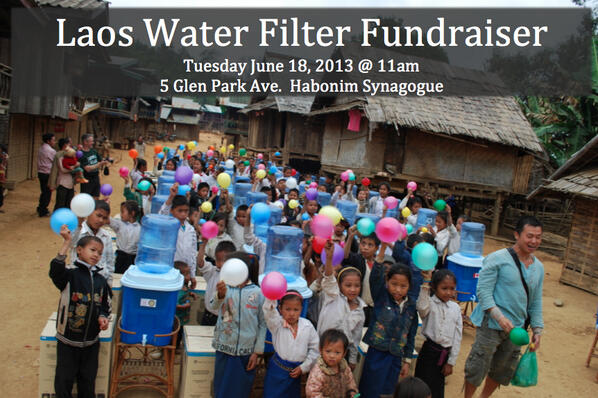 Please join us at our Laos water filter fundraiser. Tuesday June 18. 5 Glen Park Ave. Habonim Synagogue, 11am. #Laos