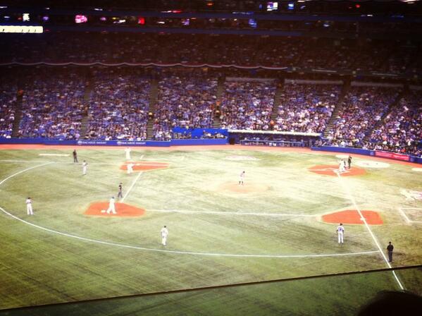 kirstenbobbie's tweet image. Terrible seats for the home opener! #not #boxstyles #freeeverything #gojaysgo