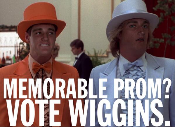 walwig's tweet image. Vote Wiggins for Senior Council Co-Presidents #memorableprom