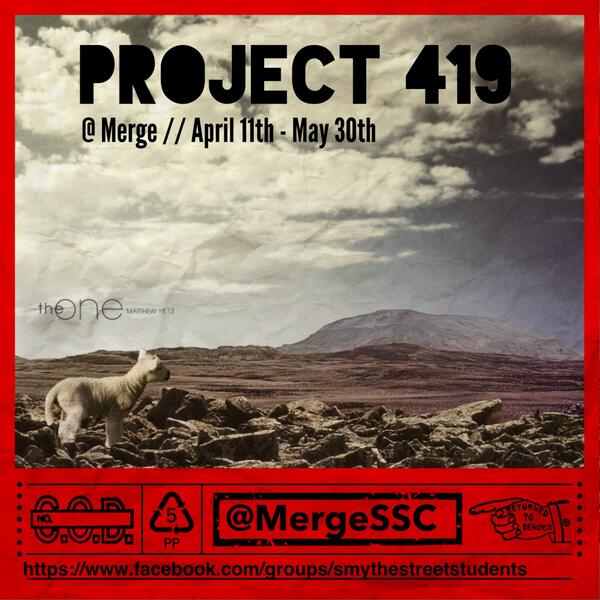 MergeSSC's tweet image. Project 419 is coming to Merge this week!  Don't miss this important night!  Spread the wurd! #MergeSSC #project419