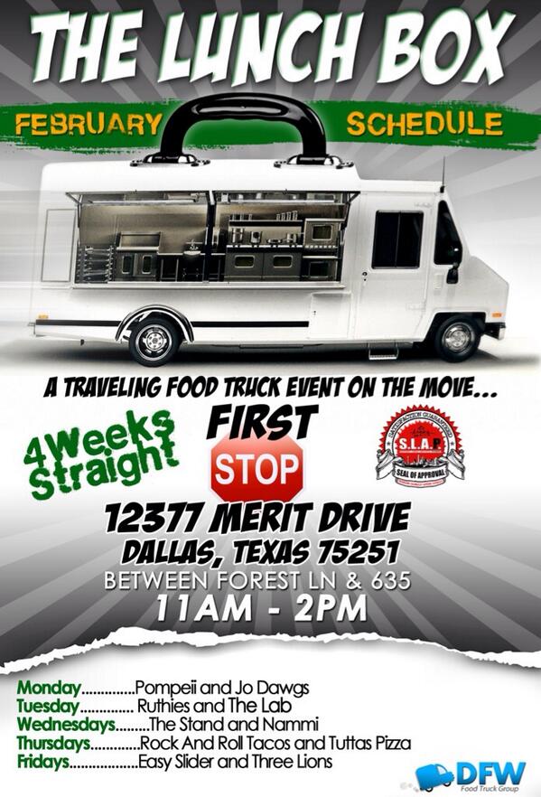 Join us today on Merit Dr from 11-2 and Sigel's on Greeville Ave tonight from 5-8. We look forward to serving you!!!