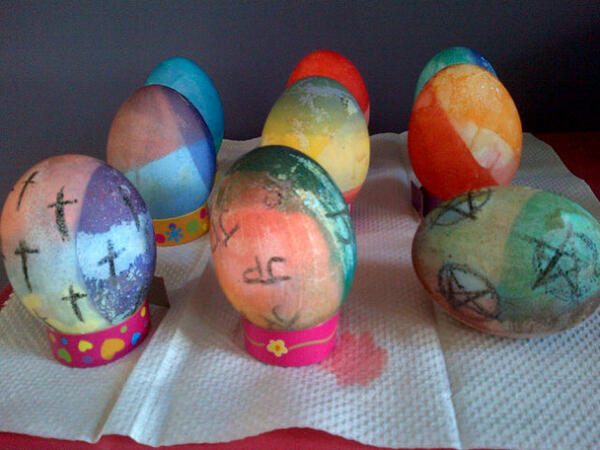 jessiepeterson's tweet image. Couple of days late, but hey I dyed some eggs for Easter. #lateeaster #whatistime
