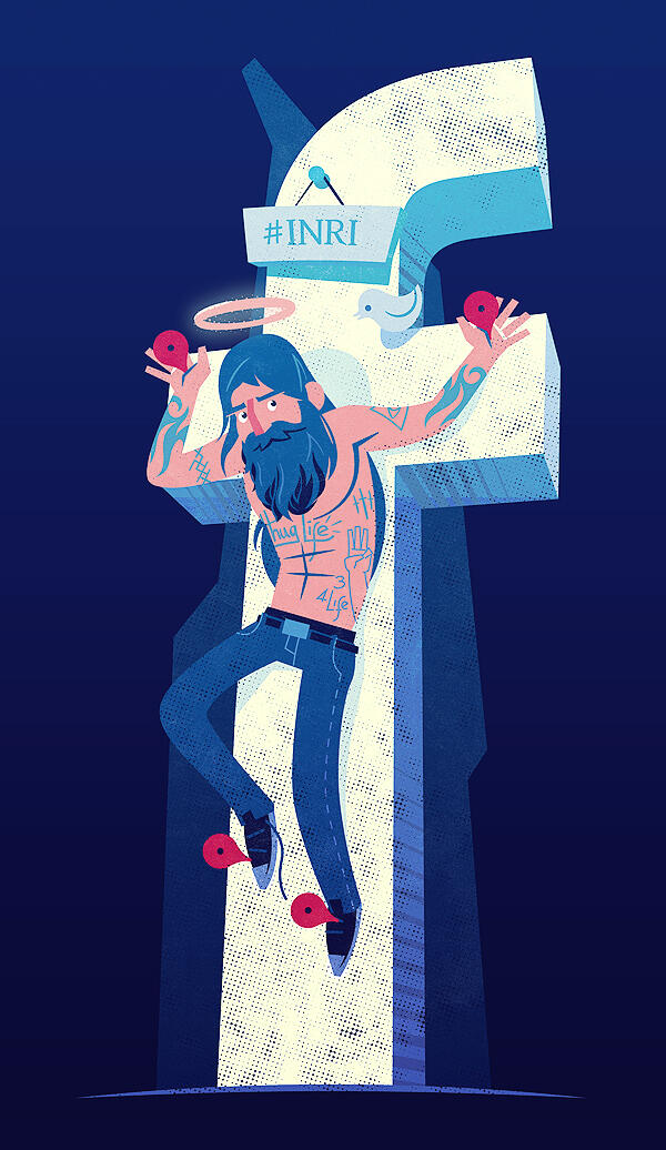 verbo_ten's tweet photo. Modern Jesus illustration by Diego Leal. http://t.co/6wz6tMi0hM