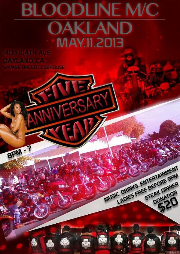 BloodLineMC's tweet image. 5-Year Annv Party! Save the date! 5/11 MUSIC FOOD ENTERTAINMENT* STEAK DINNER! Don't miss out! Ladies free b4 9pm!
