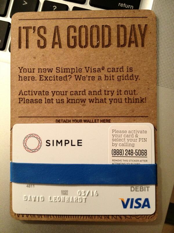 dave_leonhardt's tweet image. Just got my Simple card in the mail! #simple #simplebank @Simplify #itsagoodday