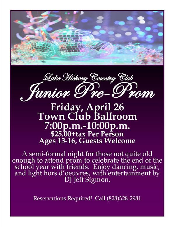 LakeHickoryCC's tweet photo. Call today &amp; make reservations for your child today!  DANCING, MUSIC 7 LOTS OF FUN GUARANTEED! #LHCC #PREPROM http://t.co/a0LhMaIuvQ