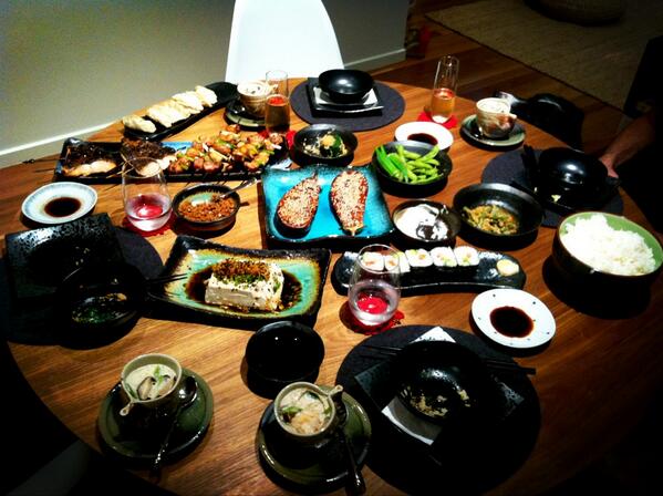 Home cooked Japanese dinner <a href="/tkmgarbo/">gareth knight</a>.  #Ericarocks! Amazing!!