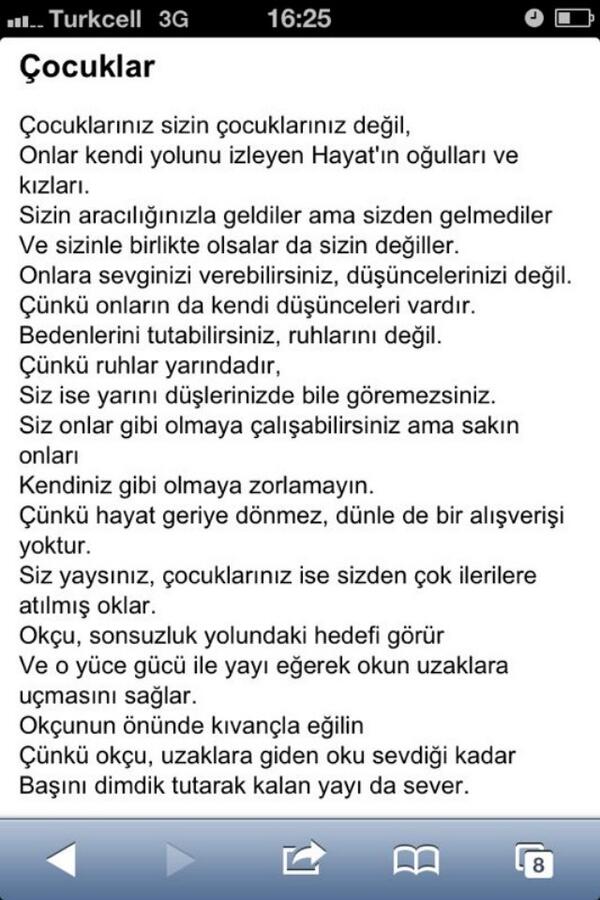 Ara ara okumak lazim...
Halil Cibran