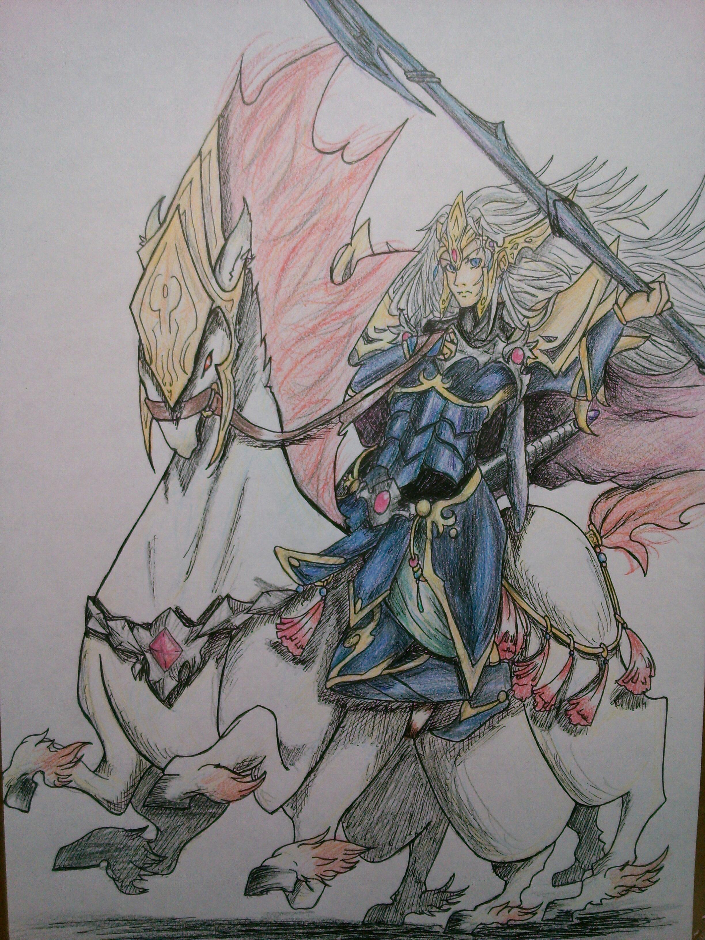 はちょ ネーヴェ 北欧神話のオーディンはスレイプニルという足が８本ある馬に乗っていて 投げたら必ず戻るグングニルという槍 を持っている若いオーディンをかいたけど髪は変だしなんかバランス変だし色もペンいれも全てミスった ノd Http T Co