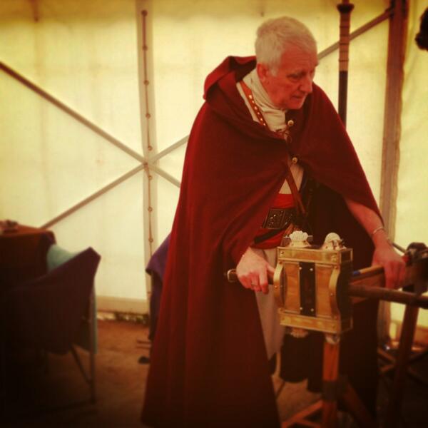 Eddington_Camb's tweet image. Roman artillery at the roman street party at north west Cambridge celebrating the archaeology dig #csf2013