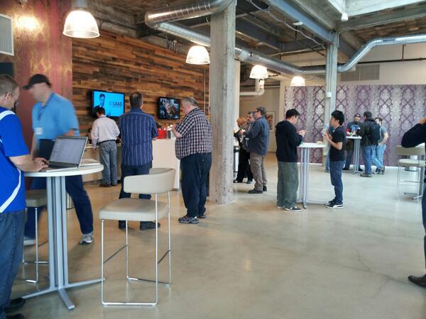 GDGDetroit's tweet photo. DevFest 2013 is well under way! Code, prizes, bagels, oh my! http://t.co/xikhwCdAtx