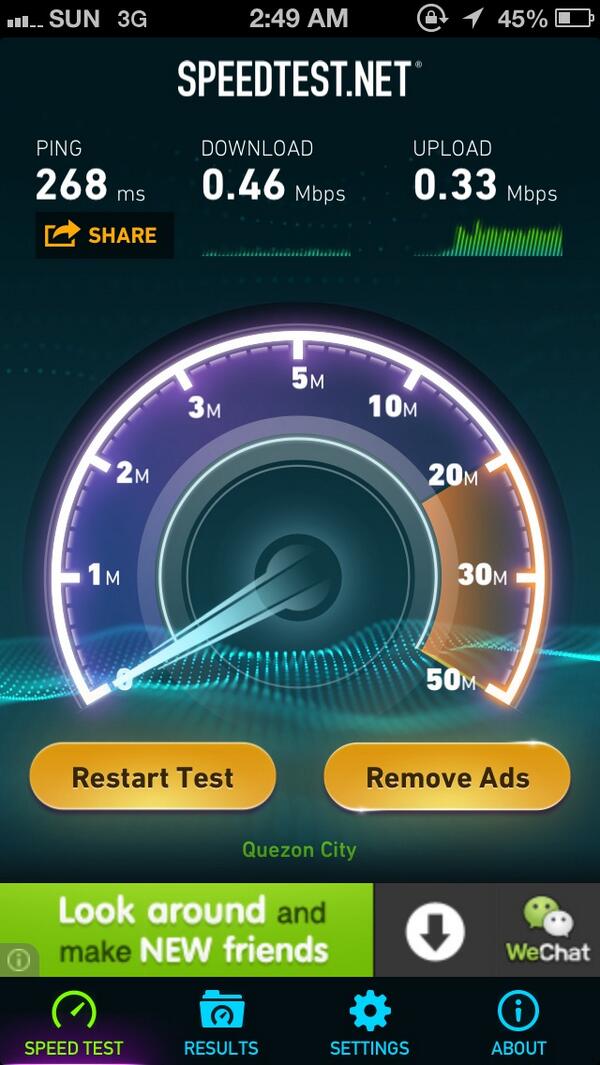 JMXZKYL's tweet image. Dabest talaga ang #suncellular ang bilis ng mobile internet ninyo! Sobra!! 3G na yan.. 😂😭